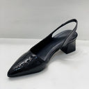 Women's Pointed Toe Slingback Block Heel – Low Heel Dress Pump Office Shoe