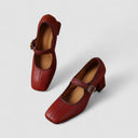 Women's Retro Mary Jane Heels – Square Toe Buckle Strap Block Heel Pumps