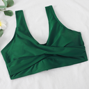 Women's Solid Two Piece Bikini Set – Wrap Crop Top High Waist Swimsuit Beach