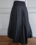Women's Solid Wide Leg Pants – Smocked High Waist Side Pockets Casual Pants