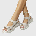 Women's Sport Sandals – Open Toe Double Velcro Strap Chunky Platform Summer