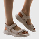 Women's Sport Sandals – Open Toe Double Velcro Strap Chunky Platform Summer