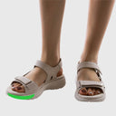 Women's Sport Sandals – Open Toe Double Velcro Strap Chunky Platform Summer