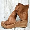 Women's Suede Open Toe Wedge Sandal – Ankle Buckle Strap Wood Platform Boho