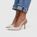 Women's Suede Pointed Toe Slingback Heels – Stiletto Slip On Dress Pumps