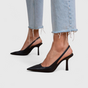 Women's Suede Pointed Toe Slingback Heels – Stiletto Slip On Dress Pumps