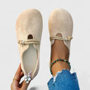Women's Suede Slip On Loafer Flats – Round Toe Cord Tie Ballet Flat Shoes