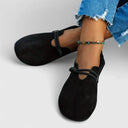 Women's Suede Slip On Loafer Flats – Round Toe Cord Tie Ballet Flat Shoes
