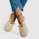 Women's Suede Slip On Loafer Flats – Round Toe Cord Tie Ballet Flat Shoes