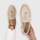 Women's Suede Tassel Loafers – Slip On Round Toe Flat Casual Everyday Shoes