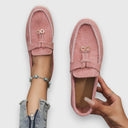 Women's Suede Tassel Loafers – Slip On Round Toe Flat Casual Everyday Shoes