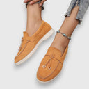 Women's Suede Tassel Loafers – Slip On Round Toe Flat Casual Everyday Shoes