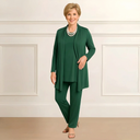 Women's Three Piece Set – Cardigan Tank Top Straight Leg Pants Mother of Bride