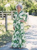 Women's Tie-Dye Maxi Dress – Long Sleeve Tie Waist Tiered Wedding Guest