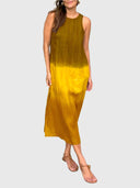 Women's Tie Dye Midi Dress – Sleeveless Crew Neck Ombre Summer Casual Dress