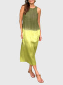 Women's Tie Dye Midi Dress – Sleeveless Crew Neck Ombre Summer Casual Dress