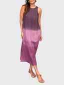 Women's Tie Dye Midi Dress – Sleeveless Crew Neck Ombre Summer Casual Dress