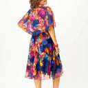 Women's Tropical Floral Midi – Flutter Sleeve Overlay Dress Summer Wedding Guest