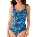 Women's Tropical Print One Piece Swimsuit – Sweetheart Neck Tummy Control Beach