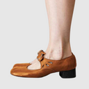 Women's Vintage Cutout Mary Jane Shoes – Round Buckle Strap Low Block Heel