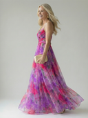 Women's Watercolor Floral Wrap Maxi Dress – V Neck Spaghetti Strap Wedding Guest